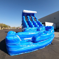Commercial Popular Outdoor Park Big Wave Double Lanes Inflatable Water Slide for Kids and Adult