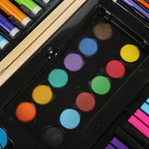 XinyiArt Professional Art Supplies 180-teiliges Mal-Briefpapier-Set Ungiftiges Kinderkunstmalerei-Zeichnungskunst-Holzkoffer-Set - Product Image 3