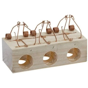 Pièges à souris en bois sans cruauté avec pièges à rongeurs à <span class=keywords><strong>3</strong></span> trous pour attraper des souris et des rats - Product Image 2