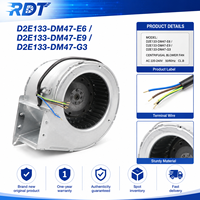 Ventilador Centrífugo AC D2E133-DM47-G3 230V 133mm de Doble Entrada, para Ventilación y Refrigeración de Equipos Industriales, Repuesto