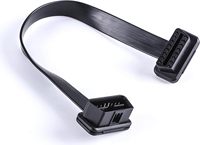 Cable de extensión OBD2 de perfil bajo con cinta, 16 pines, macho a hembra, para escáner de diagnóstico de coche, extensor para herramienta de escaneo y lector de códigos