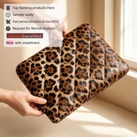Housse pour ordinateur portable en cuir imprimé léopard Yihe, étui rembourré pour MacBook, housse souple pour ordinateur portable, pochette minimaliste pour ordinateur