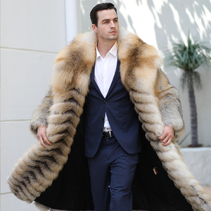 <span class=keywords><strong>Manteau</strong></span> <span class=keywords><strong>long</strong></span> en <span class=keywords><strong>fourrure</strong></span> de renard doré pour <span class=keywords><strong>homme</strong></span>, style charmant, chaud pour l'automne et l'hiver, en vraie <span class=keywords><strong>fourrure</strong></span> de renard - Product Image 6
