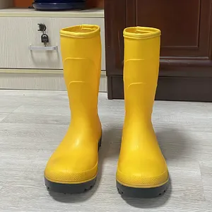 Yüksek kaliteli ağır erkekler PVC kauçuk yağmur çizmeleri güvenlik botları