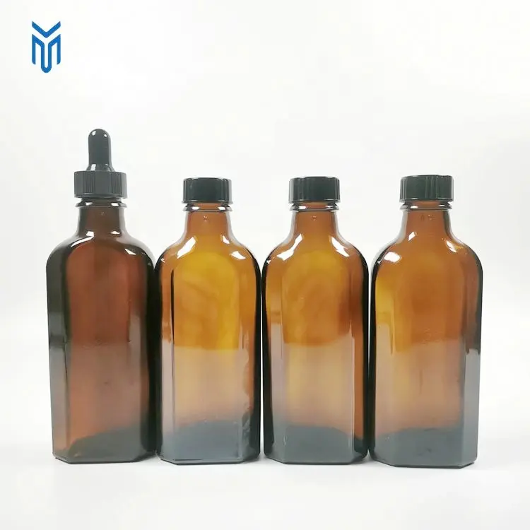 Offre Spéciale ambre 50ml 100ml bouteille en verre d'huile essentielle marocaine bouteille d'huile de cheveux marocaine avec couvercle à vis noir