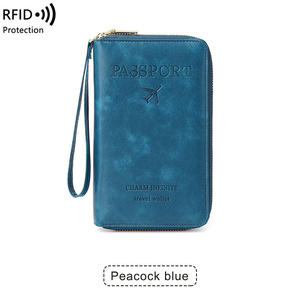 Custom Logo PU Leather Travel <strong>Passport</strong> Holder Case with Zipper Portable <strong>Family</strong> RFID Blocking <strong>Passport</strong> <strong>Wallet</strong> - Product Image 6