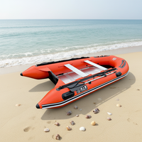 Bote Inflable con Fondo de Aluminio y PVC, Lancha de Rescate para 2 a 12 Personas, Alta Resistencia, Práctico