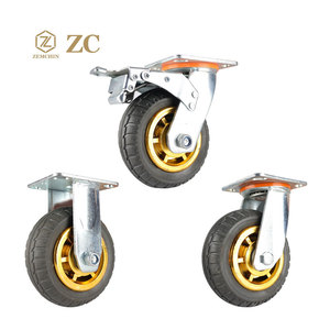 4/5/<span class=keywords><strong>6</strong></span>/8 英寸重型工业脚轮 高品质橡胶固定式旋转板脚轮，适用于工作台垃圾桶 - 重型负载 - Product Image 2