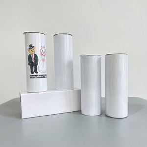 Double Wall Vacuum Insulated 20oz Sublimation Tumbler Straight Us Warehouse with <b>Metal</b> <b>Straw</b> and Leak-Proof Lid Shrink Wrap - Product Image 3