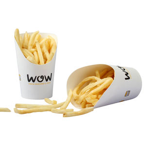 Vaso de Papel Redondo Reforzado, Resistente a la Grasa, de Grado Alimenticio, Personalizado y Desechable, para Envasar Papas Fritas, Postres y Aperitivos - Product Image 1