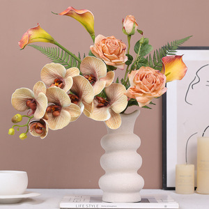 Bouquet d'orchidées Phalaenopsis artificielles Ruilisi, fleurs en soie, arrangement en vase, décoration de mariage et de maison - Product Image 3