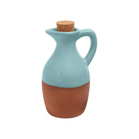 Bouteille Distributrice d'Huile en Terre Cuite Émaillée avec Bec Verseur, Distributeur d'Huile d'Olive en Terre Cuite Opaque, Cruet en Argile pour la Cuisine