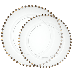Hot Sale Wedding <b>Decoration</b> Dinnerware Sets Tableware Charger <b>Plates</b> Borosilicate Glass Gold Rim Roman <b>Plate</b> Dish Sustainable - Product Image 3