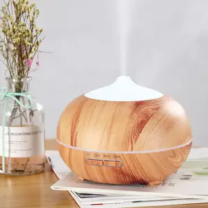 2023 Factory Direct Sale Humidifier difusores Wood Grain LED light Touch Switch 7 color led light aroma diffuser for home