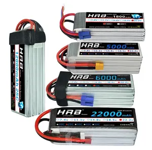 HRB 6S Lipo Batterie 22.2v 5000mah 6000mah 4S 2200mah 3300mah 4200amh 12000mah 22000mah RC lipo Dean pour voiture rc drones hélicoptère