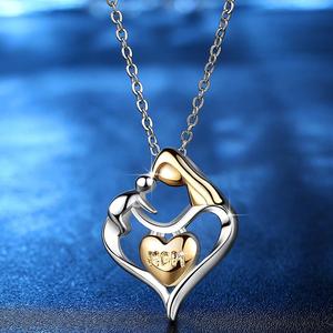Colliers pour femmes 2018, bijoux, collier cœur d'amour couleur or, cadeaux pour la fête des mères - Product Image 2