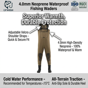 Vente flash : Waders unisexes imperméables en <span class=keywords><strong>néoprène</strong></span> 4 mm avec bottes en caoutchouc vulcanisé, durables pour la pêche à la mouche et les activités de plein air - Product Image 4