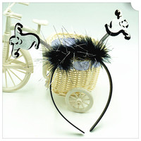 Bando Kepala Labu Halloween Bahan Kain Nonwoven Unisex dengan Pegas, Aksesoris Pesta Hantu Kreatif, Hiasan Kepala Pesta Seram