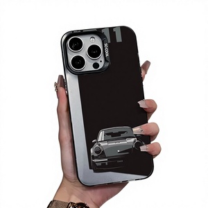 Funda para Teléfono con Diseño de Auto Deportivo Vintage, Acabado de Espejo Bicolor, TPU Pintado con UV, Antigolpes, Antihuellas, Protección de Lente - Product Image 1