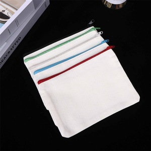 Borsa per trucco cosmetico borsa da donna in tela di cotone organico riciclabile damigella d'onore borsa per trucco sublimazione vuota - Product Image 5