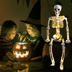 <span class=keywords><strong>Squelette</strong></span> en plastique de 165 cm pour Halloween, <span class=keywords><strong>squelette</strong></span> complet suspendu, décoration fantôme humaine avec lumière LED, pour intérieur et extérieur, accessoire pour maison hantée - Product Image 6
