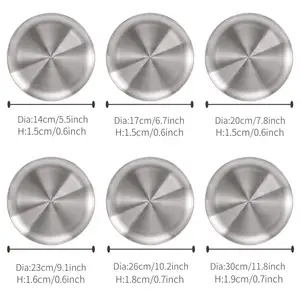 식기 세척기 안전 14cm 17cm 20cm 23cm 26cm 30cm 스테인레스 스틸 서빙 플래터 식기 바베큐 트레이 레스토랑 접시