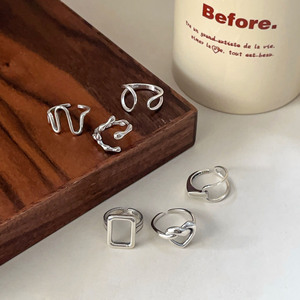 925 Sterling <b>Silver</b> Square Hollow <b>Ring</b> Geometric Heart Shape Open Design For Women Everyday Wear - Product Image 1