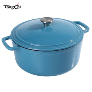 Juego de Utensilios de Cocina de Hierro Fundido Esmaltado, <span class=keywords><strong>Olla</strong></span> Grande y <span class=keywords><strong>Caldero</strong></span> con Apariencia Metálica Duradera y Delicada para Cocinar - Product Image 3