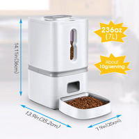 Distributeur automatique de nourriture pour animaux de compagnie 7L, contrôle WiFi via application, bol en acier inoxydable SUS304, enregistrement vocal, approvisionnement direct usine