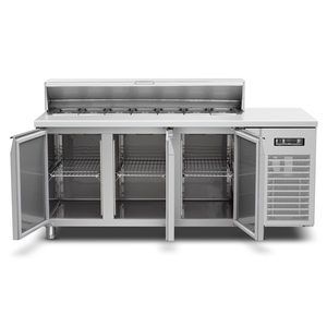 Modern Commercial Stainless Steel Refrigerated Fridge Refrigerator Prep Counter 3 Doors Pizza <b>Table</b> for Cafe SH-800 Efficient Co - Product Image 3