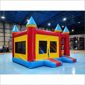 Château gonflable commercial avec toboggan combiné, château de saut gonflable avec toboggan à double voie pour <span class=keywords><strong>la</strong></span> location événementielle - Product Image 2