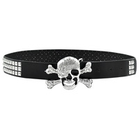 Femmes Hommes Ceintures de taille Crâne Carré Pyramide Ceinture Incrustée pour Dames Punk Personnalité Oeillet Ceinture pour Jeans Décoration