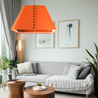 Lampe suspendue acoustique moderne en tissu de forme carrée avec LED blanc chaud, abat-jour gris, taille moyenne, garantie 5 ans pour la maison, le bureau et la chambre