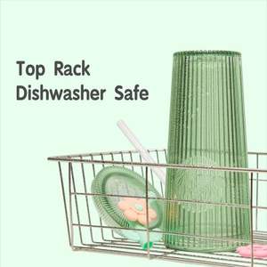 Botella de Jugo verde de plástico de 26oz más vendida con puntas de paja de flores - Product Image 4