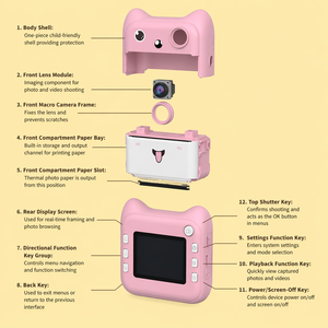 Kamera Instan Printer Thermal Tanpa Tinta Gaya <span class=keywords><strong>Polaroid</strong></span> 2400W untuk Hadiah Liburan dan Bermain Anak - Product Image 6