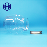 Bocaux alimentaires ronds en plastique PET transparent écologique avec couvercles à vis en aluminium étanches sans BPA pour les collations, bonbons et conserves
