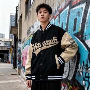 Veste de baseball personnalisée avec logo, patchs en chenille 3D, broderie chic, veste bomber pour homme - Product Image 2