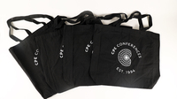 Sac fourre-tout en coton noir recyclé personnalisé, sac de courses réutilisable écologique, impression pour la promotion, cadeau d'épicerie, fabriqué en toile