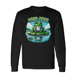 Frog Lily <b>Pad</b> Pond Boss Long Sleeve T-<b>Shirt</b> For Frog Lovers - Product Image 2
