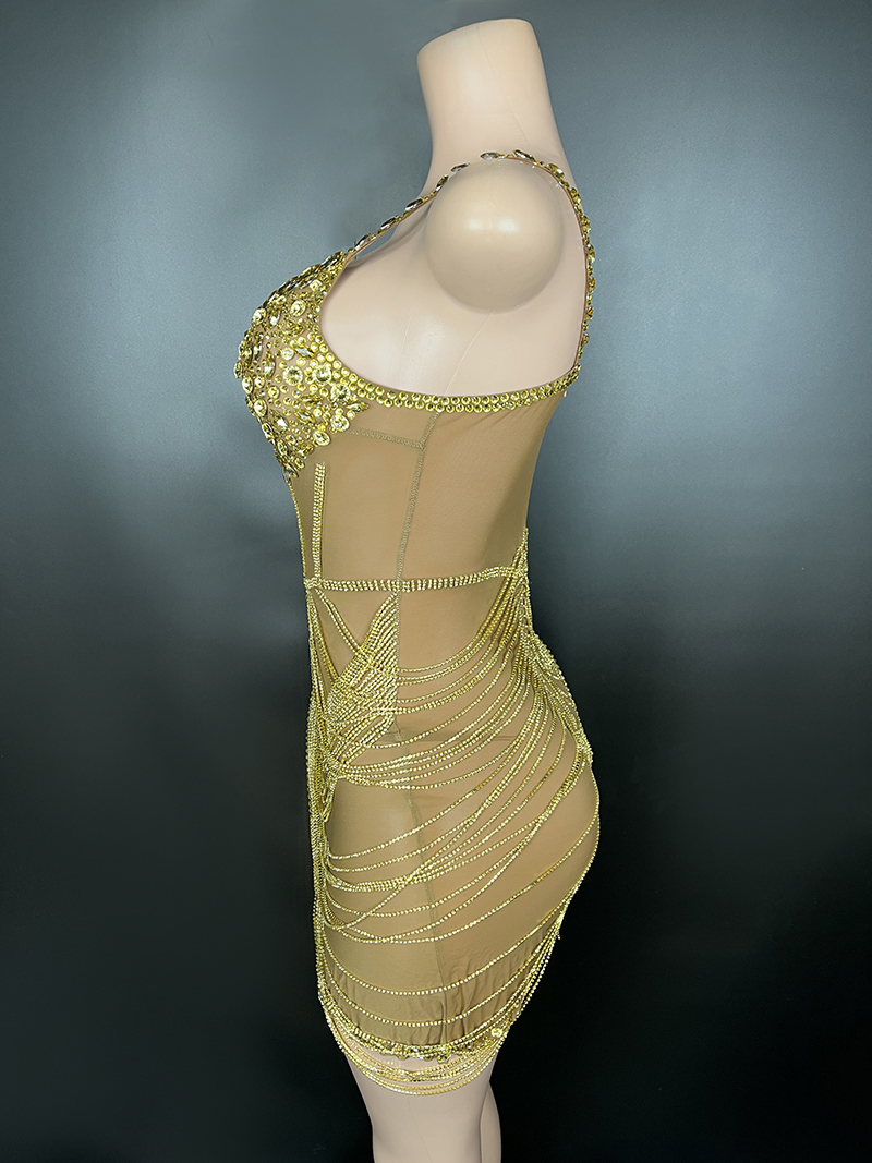 gold dress women birthday Gold Birthday Dress with a Twist XS