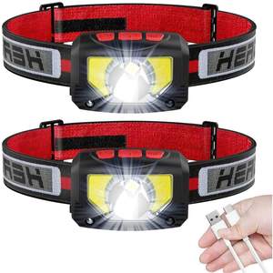 Lampe frontale Hbk Cob 1000Mh rechargeable à LED portable pour la course nocturne, la pêche, avec câble USB - Product Image 1