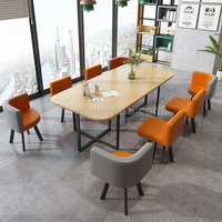 Table à manger en marbre blanc naturel, fabrication d'usine, avec ensemble de chaises en bois pour 6 personnes
