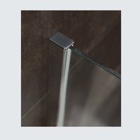 Porte de douche walk-in en verre trempé fumé moyen 8 mm de haute qualité, idéale pour hôtels ou appartements