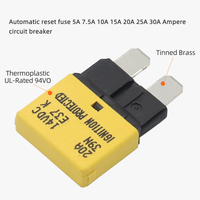 Fusible de Reinicio Automático E37 5A-30A 14V DC, Interruptor de Circuito en Miniatura, Latón Estañado, Retardante de Llama, para Auto, RV, Barco, Sistema Solar