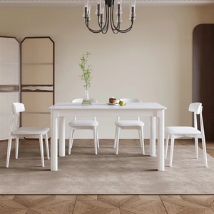 Ensemble de table à manger rectangulaire en bois moderne et simple, style chinois, avec plateau en marbre pour usage extérieur et domestique - Product Image 3