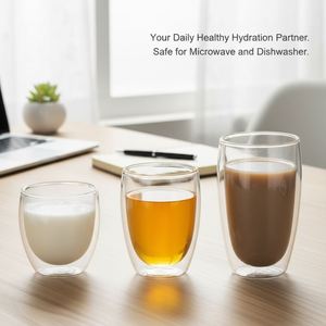 Nuevo Diseño, Taza de Café de Vidrio de Doble Pared de 350 ml y 450 ml, Taza de Vidrio de Borosilicato Aislada para Café, Hogar, Cocina, Vajilla - Product Image 4