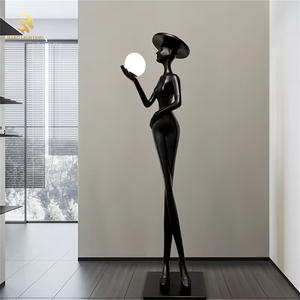 Figura di arte creativa moderna scultura lampada da terra a LED decorazione in resina leggera <span class=keywords><strong>per</strong></span> soggiorno o cappello da donna - Product Image 3
