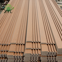Panneau mural anti-humidité et antistatique en composite bois-plastique (WPC) à design cannelé pour usage intérieur, idéal pour les villas et les maisons.