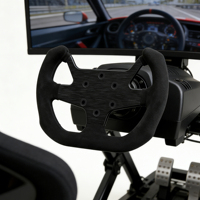 Volant de course simulé de type D de 270 mm en cuir suédé, moyeu en aluminium léger, volant de jeu de course sportif