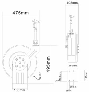 Carrete de manguera retráctil de alta presión para lavado de coches con manguera de 20M, de acero al carbono con recubrimiento epoxi, para grifos de cocina - Product Image 2